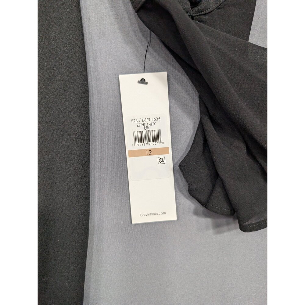 Calvin Klein Black Bell Sleeve Sheath Dress Size 12 NWT - Picture 3 of 4